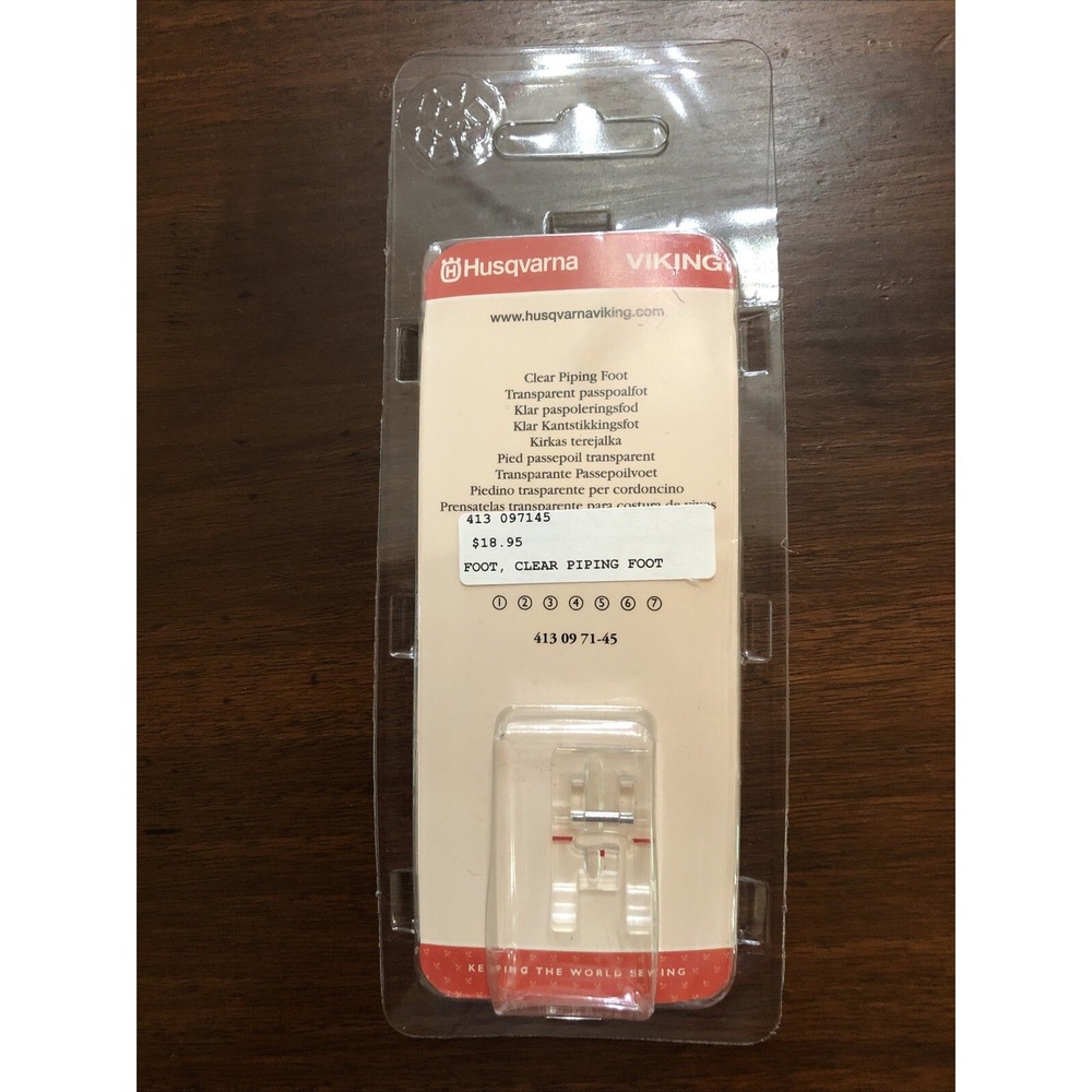 Clear Piping Foot 4130971-45 Viking Husqvarna Sewing Machines 1-7 Group